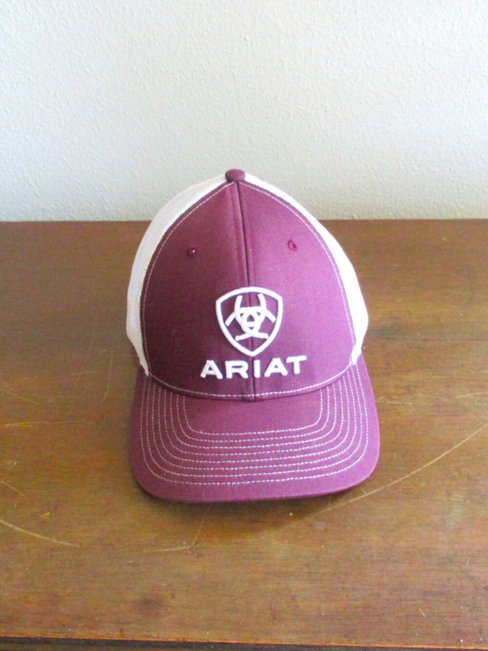 Ariat Maroon White Trucker Hat Mesh Back